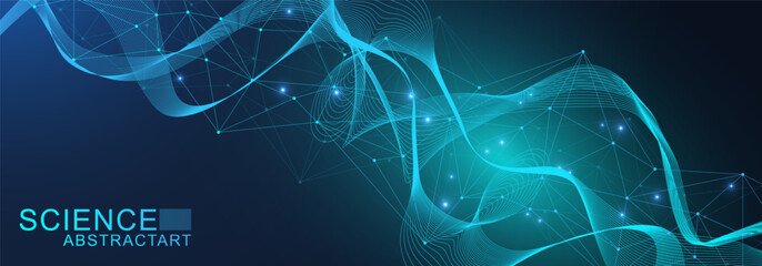Wall Mural - global network connection website header or banner design. abstract background with connecting dots 