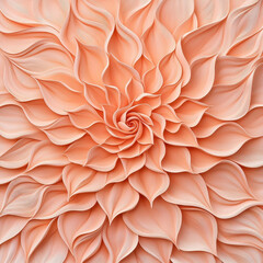 Poster - A stunning abstract flower design featuring layered petals in soft peach tones, creating a dynamic and intricate visual pattern.