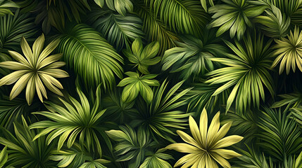 Canvas Print - Tropical Leaves Illustration