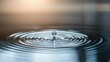 © napat - A single water droplet creates ripples on a serene surface, capturing the beauty of motion and reflection in a tranquil setting.