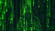 © tarnxing - Cyber Phantom with Glowing Green Code Background