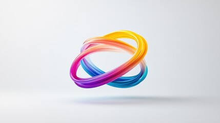 Colorful abstract swirl, isolated on a white background.