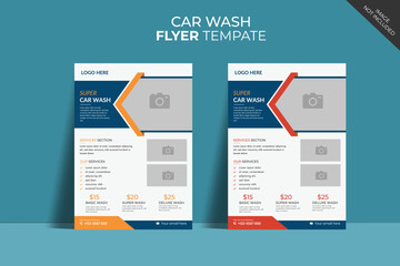 Canvas Print - Rent Business Flyer, Car Wash Flyer, Car Cleaning Service Banner, and vector layout design for car wash services