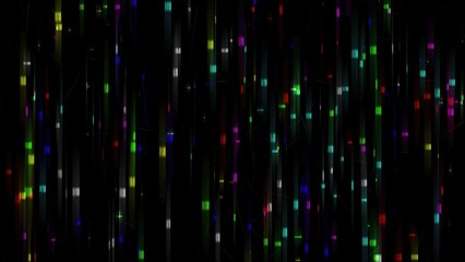 Wall Mural - Beautiful illustration of colorful digital particles on plain black background