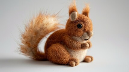 squirrel made of wool handmade.