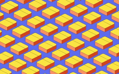 Wall Mural - geometric cube pattern design. vibrant isometric cube pattern. repeatable design, symbolizes order a