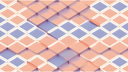 Isometric Grid in Pastels: A light isometric grid pattern in pastel colors (e.g., periwinkle and light peach), creating a modern, soft structure on a transparent background.
