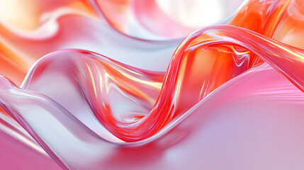 Wall Mural - a pink and white wave with a red line in the middle