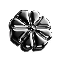 Wall Mural - inflatable metallic 3d shape. futuristic geometric object. abstract chrome metal 3d element
