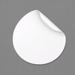 © MacAttack Creations - white blank sticker with rolled corner on gray background