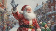 © Daniel - Santa Claus Waving in Snowy Christmas Town