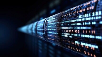 abstract digital data stream binary code technology cyberspace futuristic background