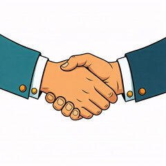 vintage cartoon handshake agreement illustration