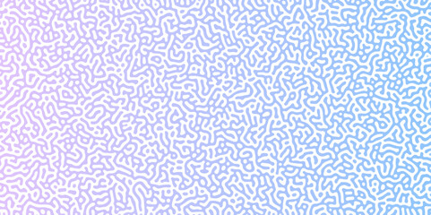 Poster - Abstract Reaction-diffusion Turing pattern natural texture blue gradient color scheme. Linear design with biological shapes. Organic lines Memphis. abstract truing organic wallpaper design, vector. 