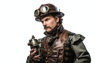 Poster - Steampunk costume portrait helmet adult.