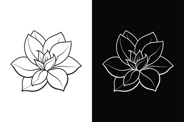 Wall Mural - geranium icon flower illustration vector silhouette icon on white background.