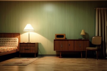 Canvas Print - Retro room architecture furniture.