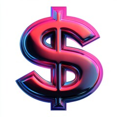 A shiny, stylized dollar sign in vibrant colors.