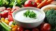 © Tuachan - Creamy Ranch Dressing Surrounded by Fresh Vegetables