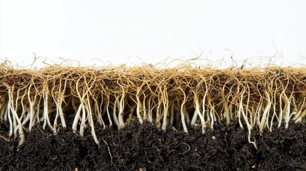 Close-Up of Seeds Germination Process and Root Development