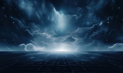 Wall Mural - A dark blue and white background backgrounds horizon cloud.