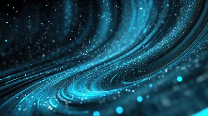 Wall Mural - blue glowing light rays on a black background. a futuristic digital abstract backdrop with lines and