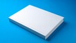 © l1gend - Blank white hardcover book mockup on blue background. 3D Rendering