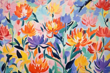 Poster - Floral pattern painting backgrounds art.