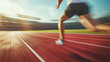 © WETDREAM - A runner is running on a track with a blurry background