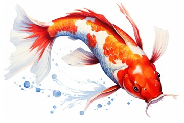 Poster - Koi fish animal carp white background.