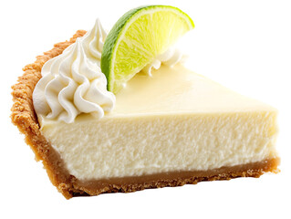 Wall Mural - a slice of pie with whipped cream and lime wedge