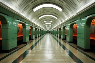 Canvas Print - Subway train infrastructure.