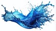 © Arnada - Stunning Blue Water Splash Isolated on White Background - High-Quality Liquid Drop Photography for Creative Projects