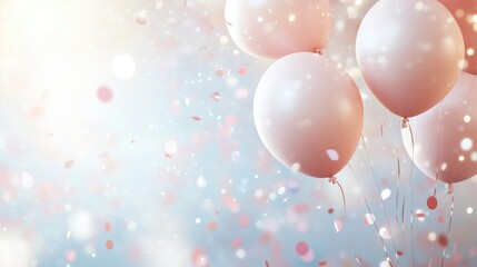 Celebrating joyful moments elegant pink balloons and confetti for special occasions