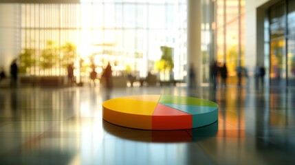 Leinwandbilder - Colorful Pie Chart in Modern Office Environment