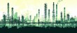 © Tadeusz - Silhouette of an industrial landscape with green tones, showcasing various structures.