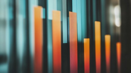 Fototapete - Colorful Bar Graph Representation for Data Visualization
