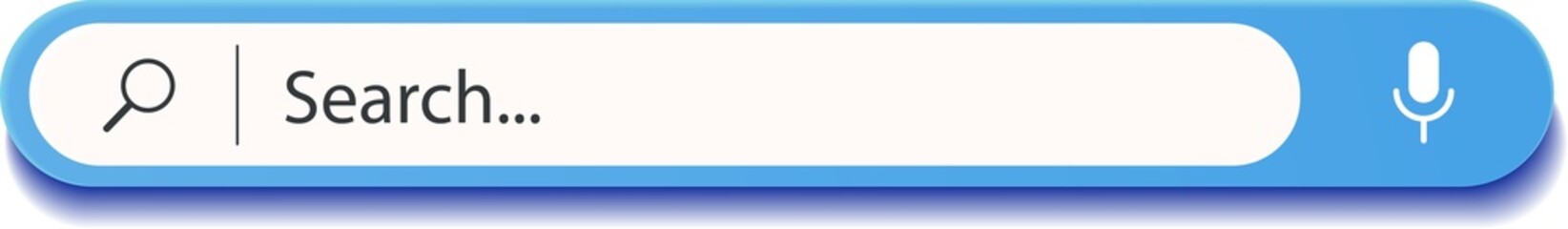 Wall Mural - 3d search bar internet browser blue color style