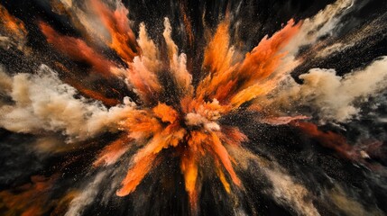 Poster - Colorful Smoke Explosion in Dark Background