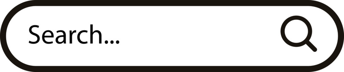 Wall Mural - search bar line black color