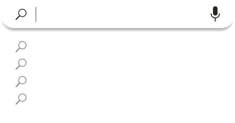 Wall Mural - search bar with suggestions and list search results