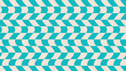 Aufkleber - Retro groovy checkered texture. Y2k seamless wave chess pattern. Vector checkerboard psychedelic pattern