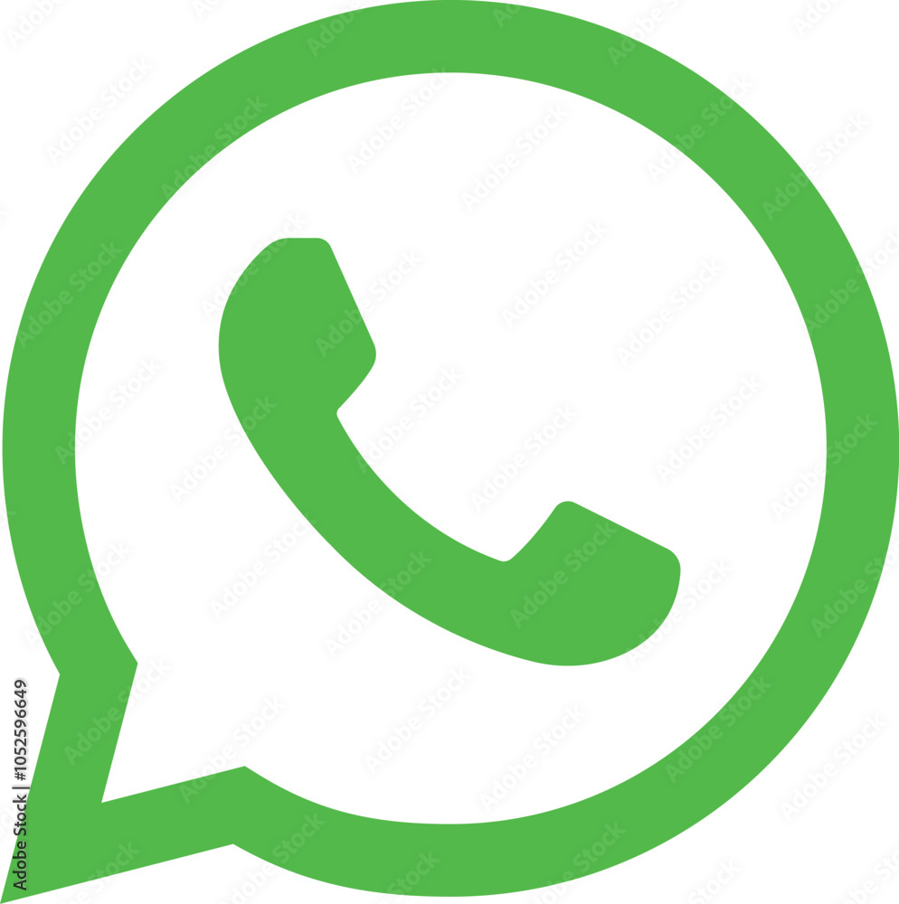 WhatsApp icon in flat style. Simple Whatsapp Logo sign vector for web ...