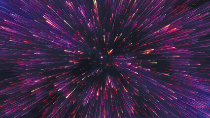 Wall Mural - colorful fireworks. air flight inside festive fireworks. celestial beauty of the universe, speed of 