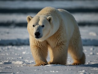 Polar bear in its natural environment.