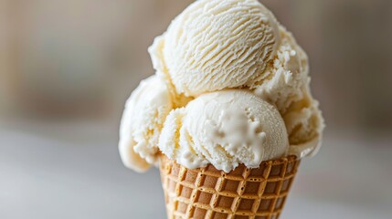 The waffle cup is a soft serve ice cream topped with soft serve ice cream in a waffle cone