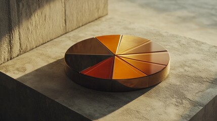Poster - Geometric Design of Circular Brown and Orange Pieces