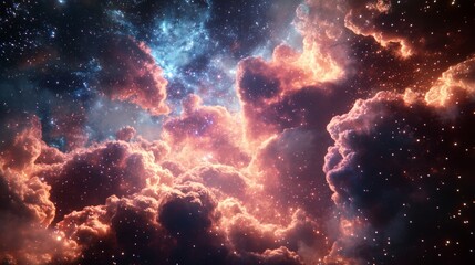 Poster - Colorful Cosmic Cloud Background in Deep Space