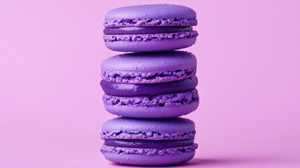 Stack of French macarons in a vibrant Very Peri hue