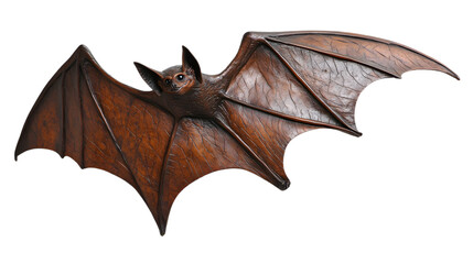 Wall Mural - Bat in flight, wing flap on white background